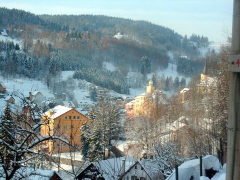 Janov nad Nisou (škola,radnice,kostel) 